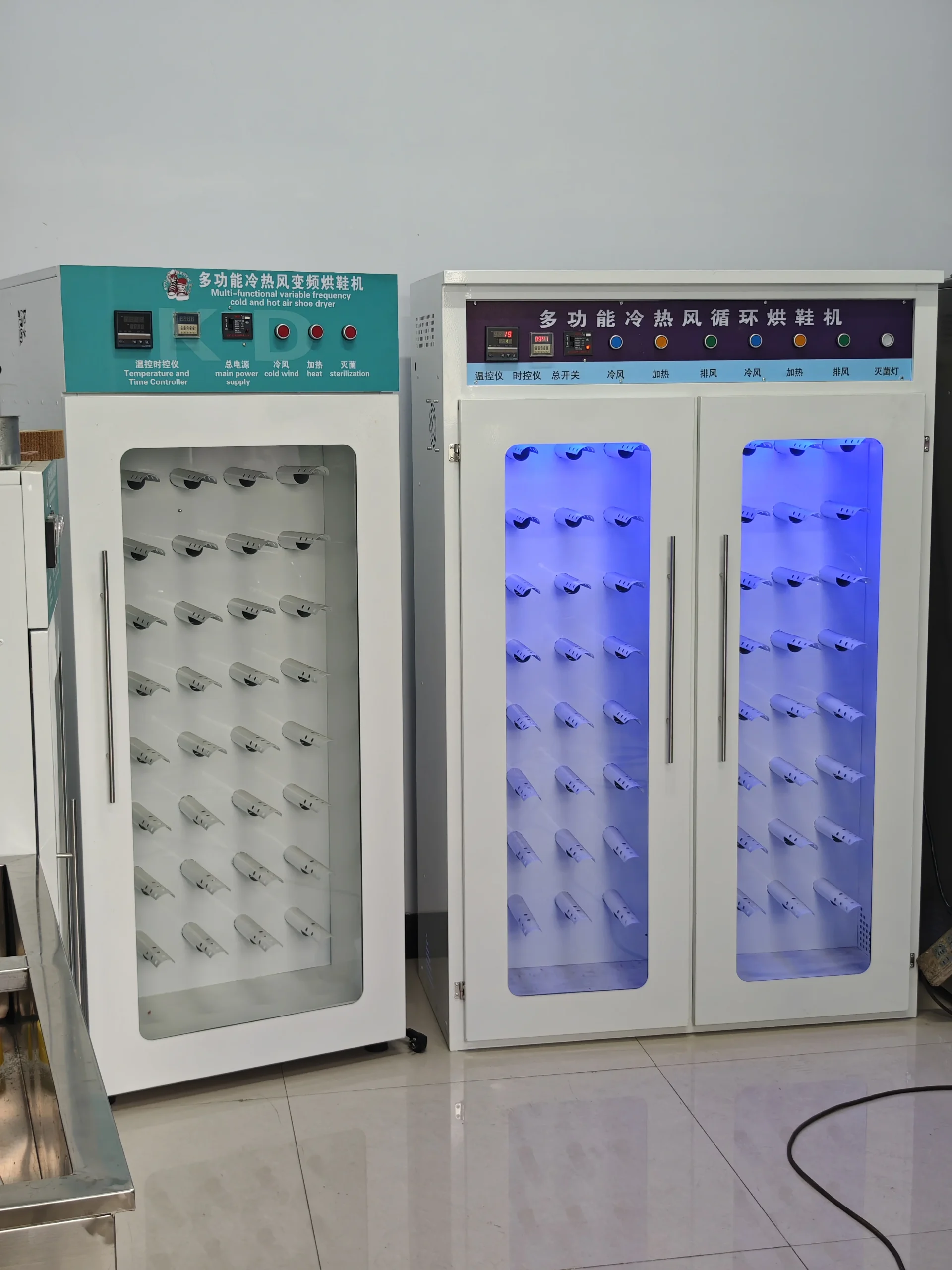 Commercial Large Capacity Shoe Drying Cabinet with Double Doors, UV & Ozone Disinfection Sterilizer for Washing Shop - Image 5